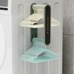 Wall-Mounted Retractable Clothes Hanger Space-Saving Storage Rack For Balcony Washing Machine Color Green