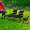 Folding Camping Table Chair Set Black