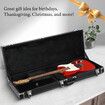 Melodic Electric Guitar Case Rectangular Hard Shell Wood Standard 39Inch Stratocaster Telecaster Ibanez Black Storage Gig Bag with Lock Latch