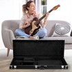 Melodic Electric Guitar Case Rectangular Hard Shell Wood Standard 39Inch Stratocaster Telecaster Ibanez Black Storage Gig Bag with Lock Latch