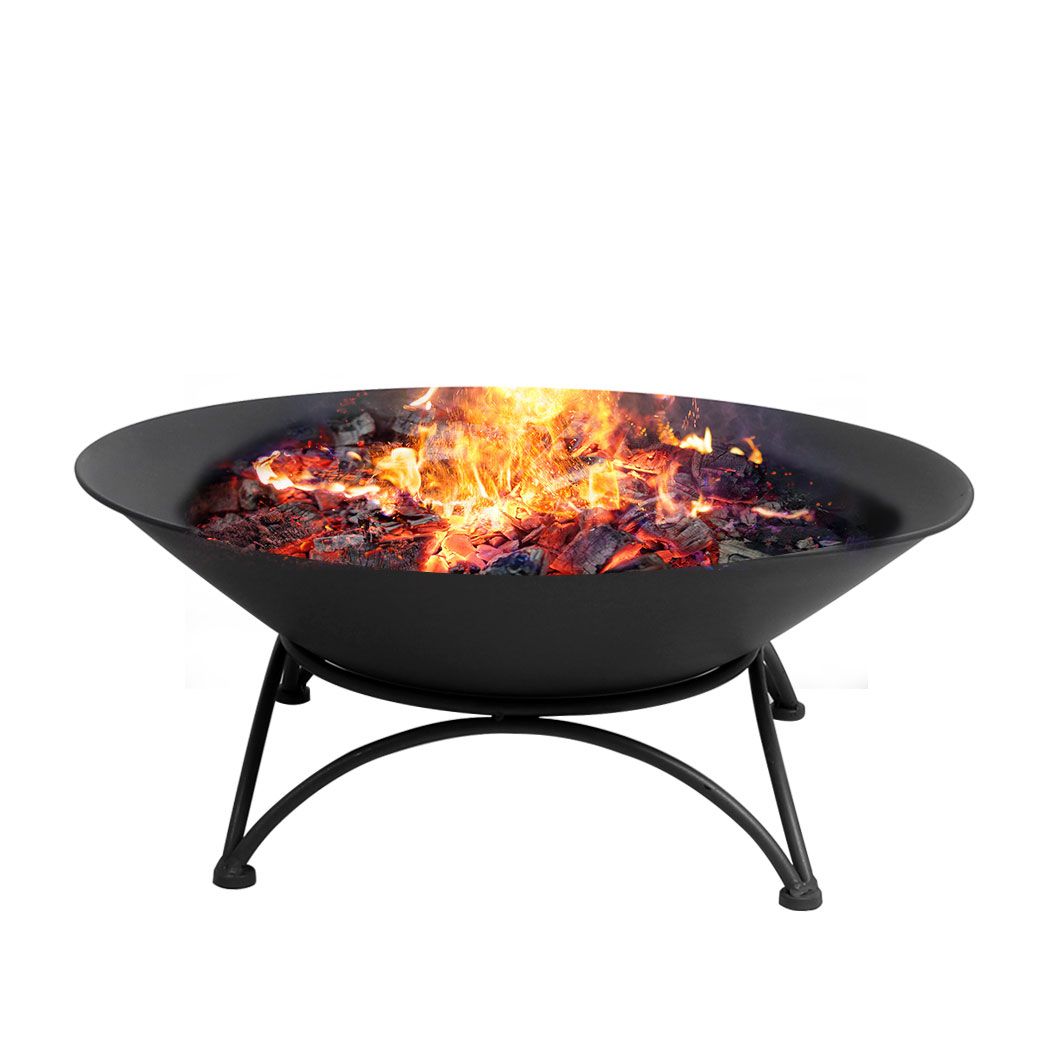 2IN1 Fire Pit Bowl Firepit Garden Black