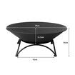 2IN1 Fire Pit Bowl Firepit Garden Black