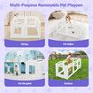 Dog Pet Cat Kennel Cage Enclosure Crate Safety Gate Fence Whelping Box Barrier Indoor Outdoor Kitten Puppy Furniture 8 Panels 75cm Tall