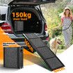 160cm Folding Dog Ramp Stair Pet Puppy Cat Aluminium Step Canine Animal Ladder for High Bed Car Truck SUV Couch Sofa with Nonslip Rug Surface