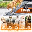 160cm Folding Dog Ramp Stair Pet Puppy Cat Aluminium Step Canine Animal Ladder for High Bed Car Truck SUV Couch Sofa with Nonslip Rug Surface