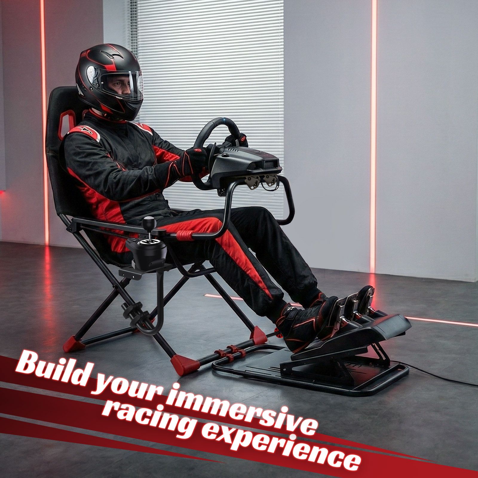 Racing Simulator Wheel Stand Sim Steering Gaming Adjustable Foldable Seat Cockpit Game Accessories Logitech G25 G902 Fanatec Thrustmaster MOZA