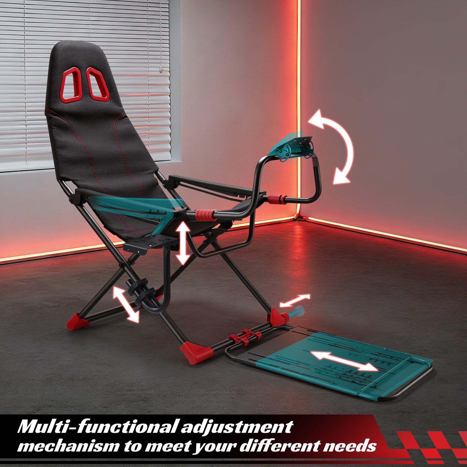 Racing Simulator Wheel Stand Sim Steering Gaming Adjustable Foldable Seat Cockpit Game Accessories Logitech G25 G902 Fanatec Thrustmaster MOZA