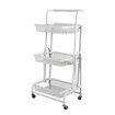 3 Tier Kitchen Trolley Cart Swivel White Colour