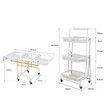 3 Tier Kitchen Trolley Cart Swivel White Colour
