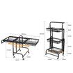 3 Tier Kitchen Trolley Cart Swivel Black Colour