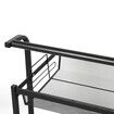 3 Tier Kitchen Trolley Cart Swivel Black Colour