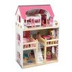 Wooden Doll House 3 Floor Kids Girl Dollhouse Full Furniture Pink 90cm