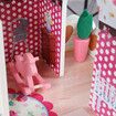 Wooden Doll House 3 Floor Kids Girl Dollhouse Full Furniture Pink 90cm