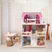 Wooden Doll House 3 Floor Kids Girl Dollhouse Full Furniture Pink 90cm