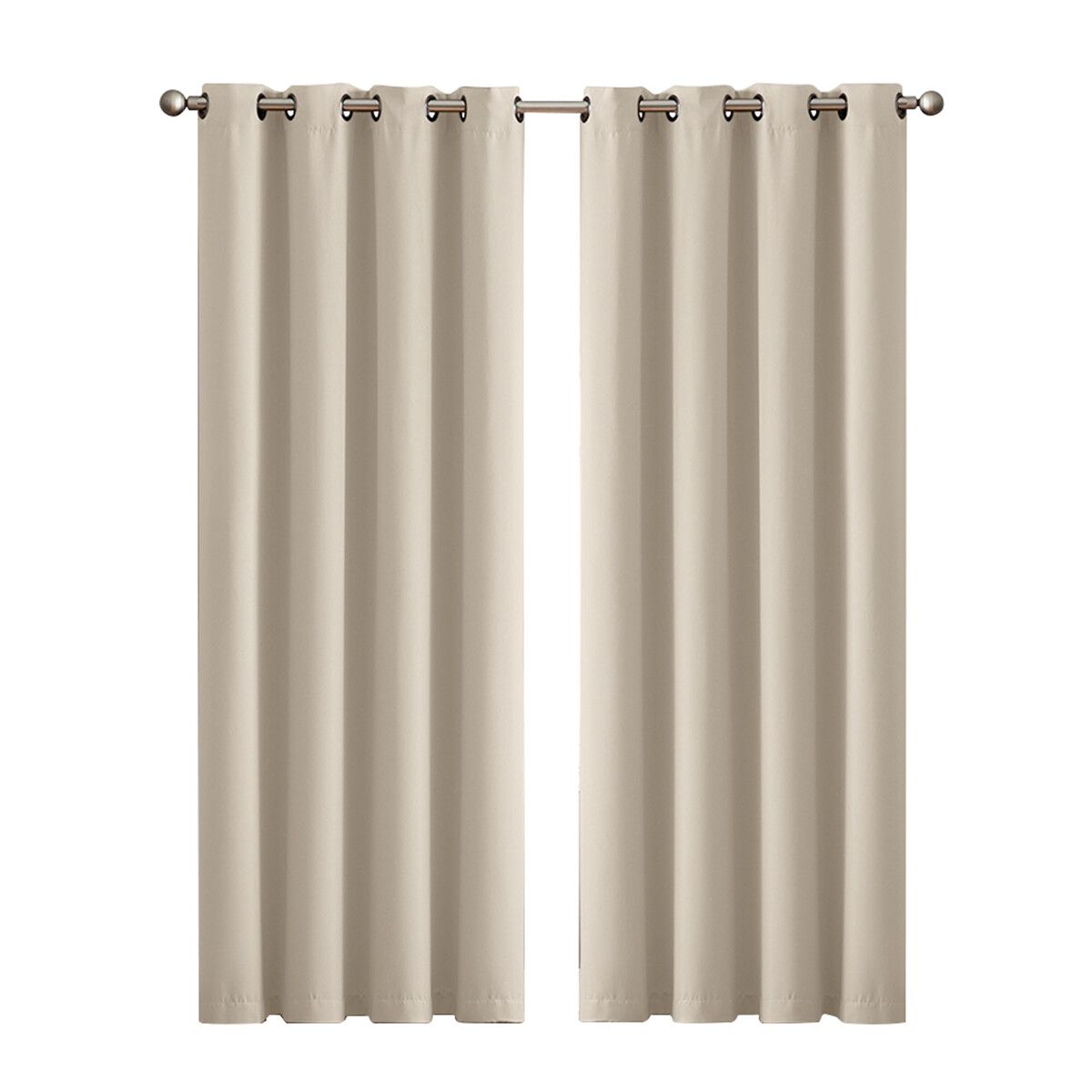 2x Blockout Curtains Panels 3 Layers Beige
