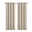 2x Blockout Curtains Panels 3 Layers Beige