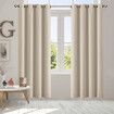 2x Blockout Curtains Panels 3 Layers Beige