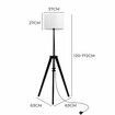 Wooden Floor Lamp Modern Tripod Black