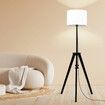 Wooden Floor Lamp Modern Tripod Black