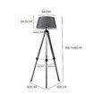 Tripod Wooden Floor Lamp Shaded Grey