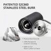 Chestnut C3S Manual Coffee Grinder,Stainless Steel S2C Conical Burr Coffee Grinder,Hand Coffee Grinder with Foldable Handle,Adjustable Grind Setting for Travel/Camping/Home,Black