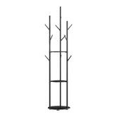 Coat Rack Clothes Stand 8 Hook Organizer Black