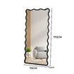 Full Length Floor Mirror 170cm x 70cm Black Wavy Steel Framed Retangular