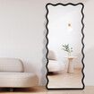 Full Length Floor Mirror 170cm x 70cm Black Wavy Steel Framed Retangular