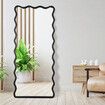 Full Length Floor Mirror 170cm x 70cm Black Wavy Steel Framed Retangular