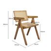 1x Dining Chair Solid Wood Rattan Natural