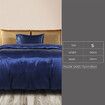 Silky Satin Quilt Cover Set Bedspread Blue Single