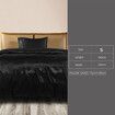 Silky Satin Quilt Cover Set Bedspread Black Single