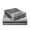 Silky Satin Quilt Cover Set Bedspread Dark Grey Queen