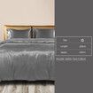 Silky Satin Quilt Cover Set Bedspread Dark Grey Queen