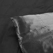 Silky Satin Quilt Cover Set Bedspread Dark Grey Queen