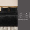 Silky Satin Quilt Cover Set Bedspread Black Queen