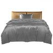 Silky Satin Quilt Cover Set Bedspread Dark Grey King Single