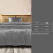 Silky Satin Quilt Cover Set Bedspread Dark Grey King Single