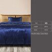 Silky Satin Quilt Cover Set Bedspread Blue King Single