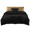 Silky Satin Quilt Cover Set Bedspread Black King Single
