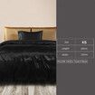 Silky Satin Quilt Cover Set Bedspread Black King Single