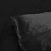 Silky Satin Quilt Cover Set Bedspread Black King Single