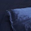 Silky Satin Quilt Cover Set Bedspread Blue Double