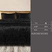 Silky Satin Quilt Cover Set Bedspread Black Double
