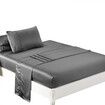 Silky Satin Sheets Fitted Flat Single Grey Dark Grey