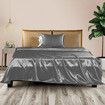 Silky Satin Sheets Fitted Flat Single Grey Dark Grey