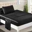 Silky Satin Sheets Fitted Flat Single Black