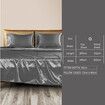 Silky Satin Sheets Fitted Flat Queen Grey Dark Grey