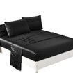 Silky Satin Sheets Fitted Flat Queen Black