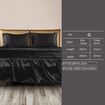 Silky Satin Sheets Fitted Flat Queen Black